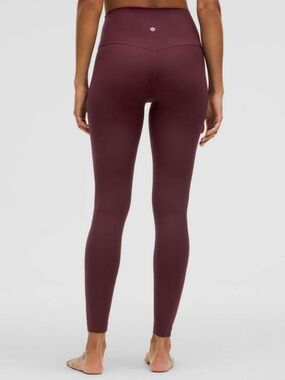 lululemon athletica Ribbed High-Rise Full-Length Leggings — Garnet